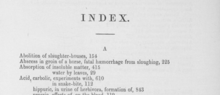 Index to ‘The Veterinarian’ Vol 45 – 1872