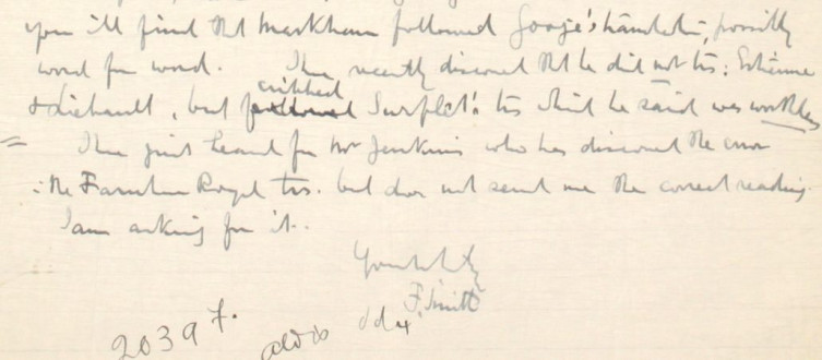 19 - Letter to Fred Bullock from Frederick Smith, 19 Dec 1916