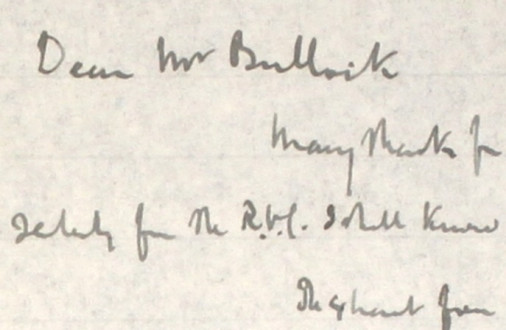 6 - Letter to Fred Bullock from Frederick Smith, 28 Jan 1923