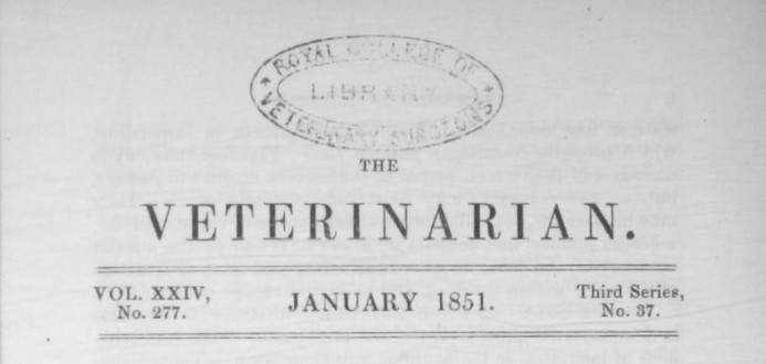 ‘The Veterinarian’ Vol 24 Issue 1 – January 1851