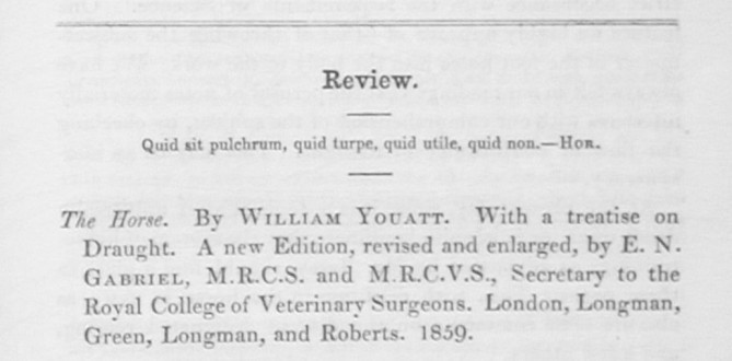 ‘The Veterinarian’ Vol 33 Issue 2 – February 1860