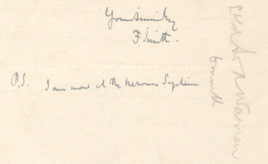17 – Letter to Fred Bullock from Frederick Smith, 9 Mar [1920]
