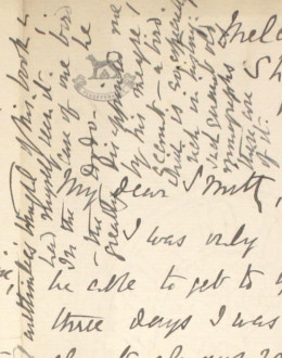 4 - Letter to Smith from Richard Crawshay, Melchbourne Vicarage, Sharnbrook, Bedfordshire, 14 Nov 1907