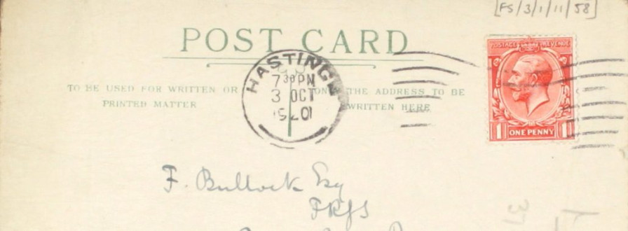 58 – Letter to Fred Bullock from Frederick Smith, 3 Oct 1920