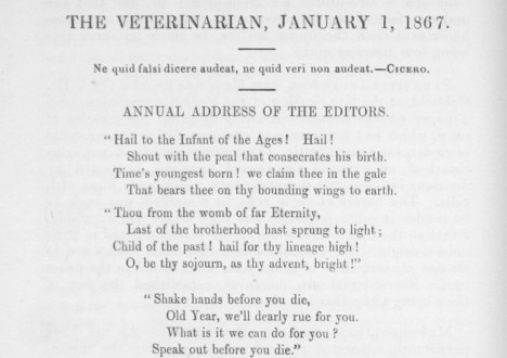 ‘The Veterinarian’ Vol 40 Issue 1 – January 1867