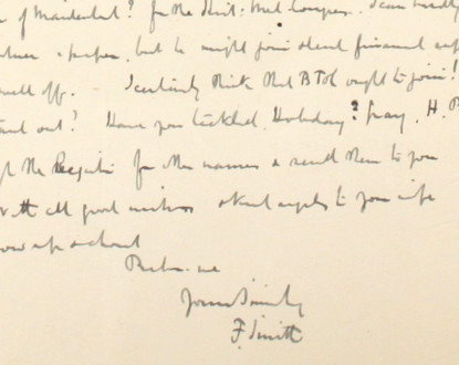 1 – Letter to Fred Bullock from Frederick Smith, 9 Jan 1922