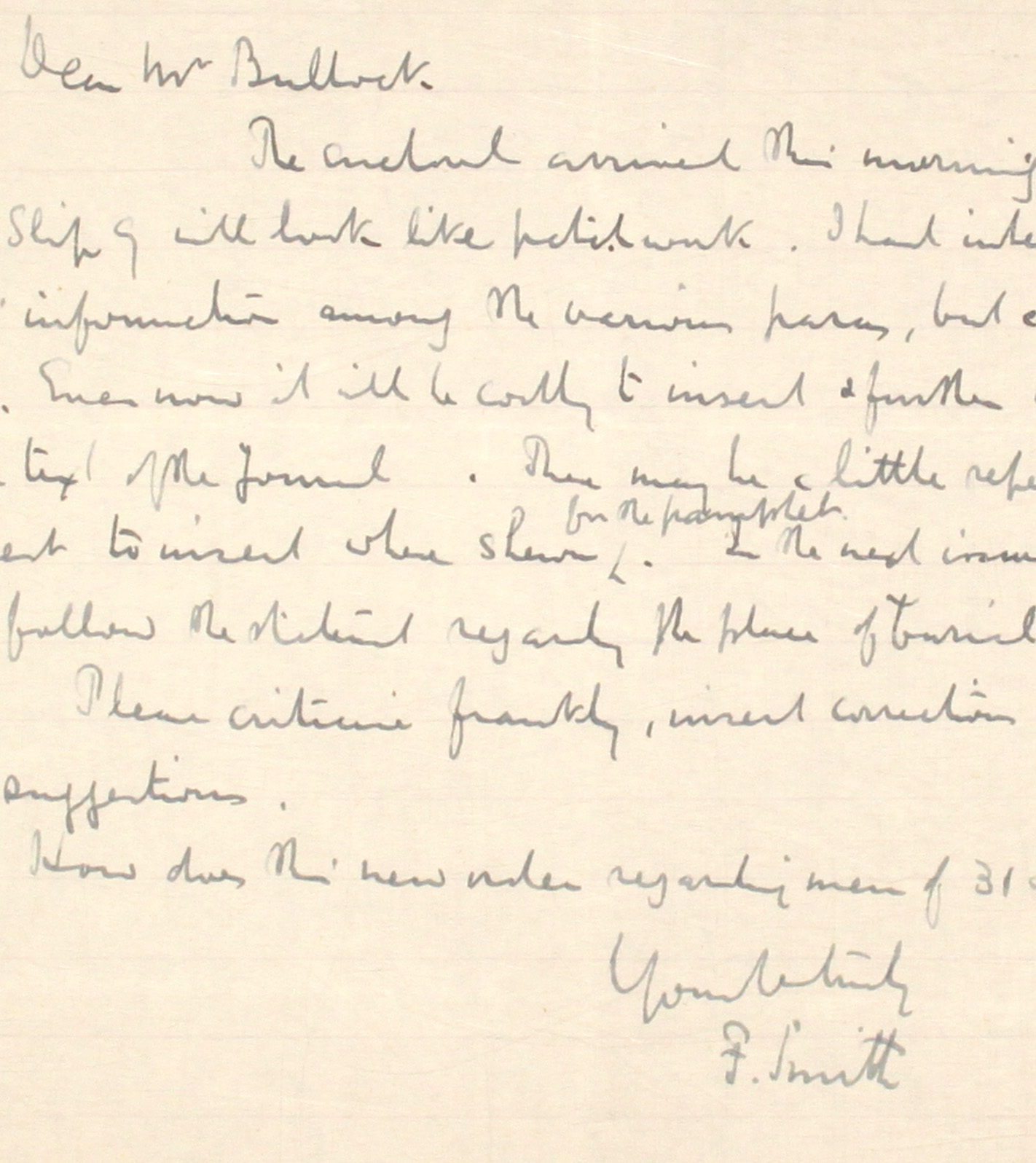 3 – Letter to Fred Bullock from Frederick Smith, 22 Jan 1917 - RCVS Vet ...